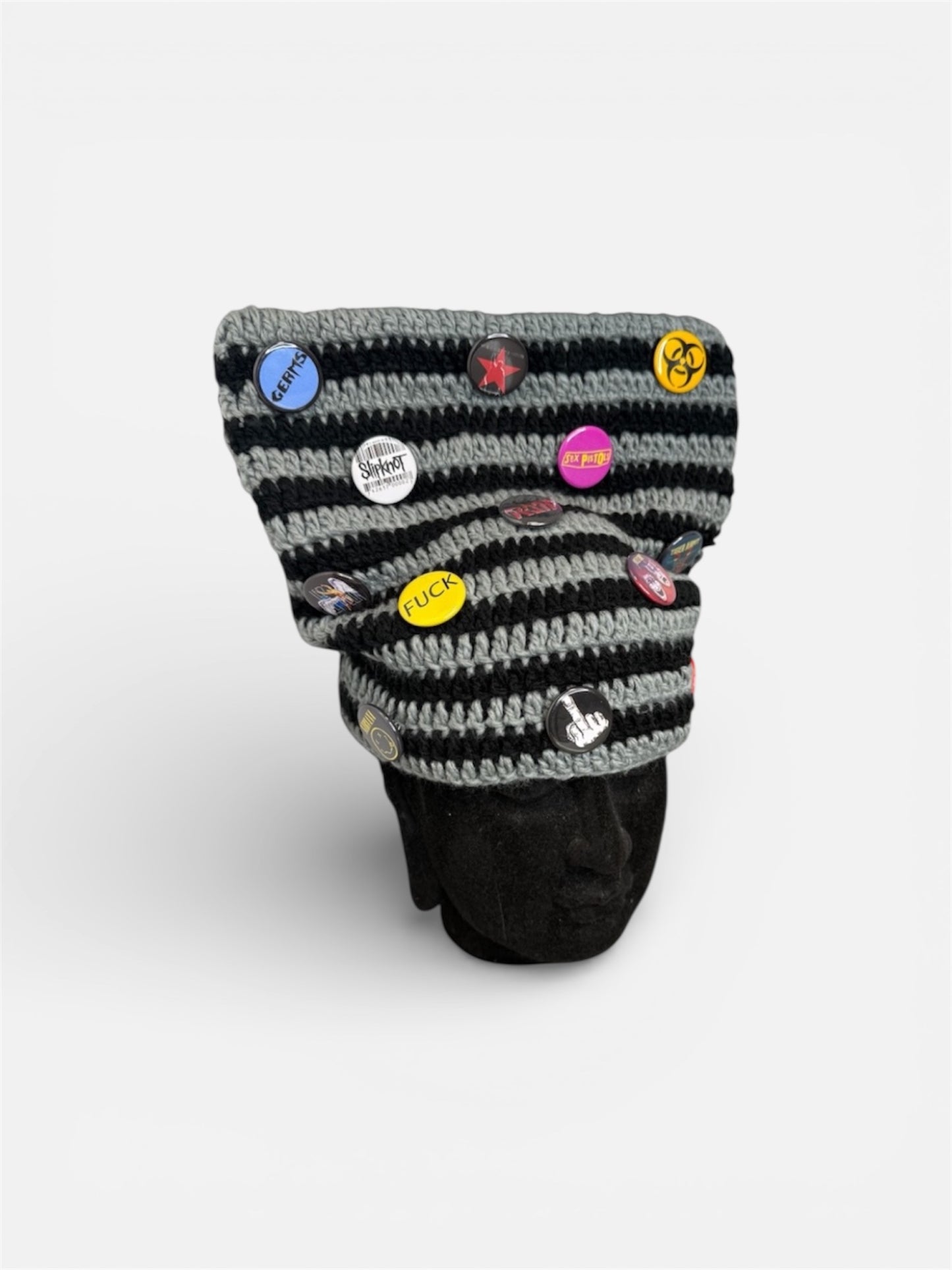 GREY & BLACK ECL SRC BEANIE