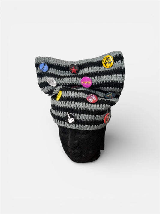 GREY & BLACK ECL SRC BEANIE